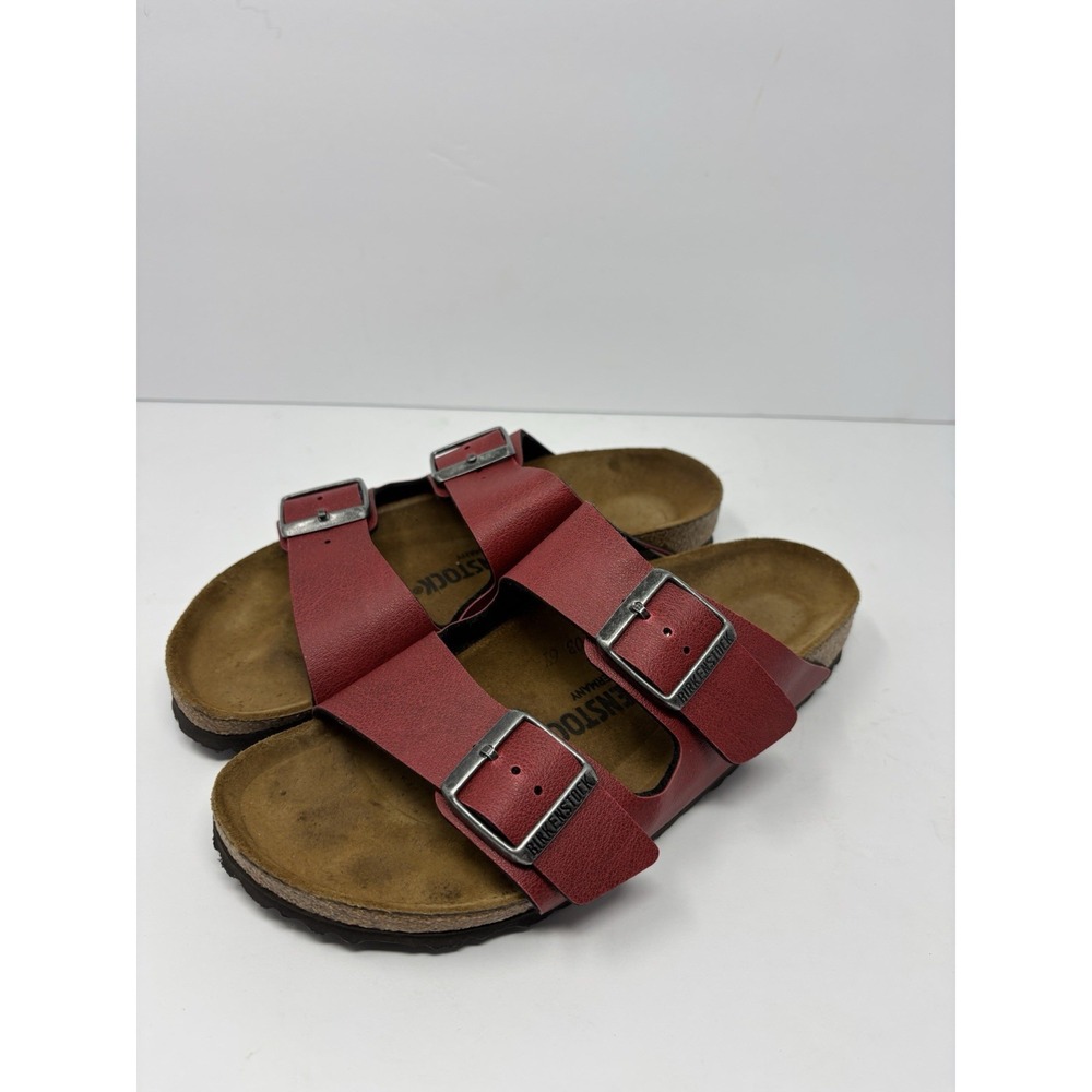 Birkenstock Arizona Red Buckle Slip On Sandals WOMENS SZ 38 US 7 Mens 5